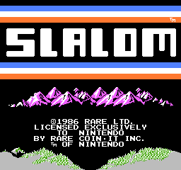 Slalom title screen for NES